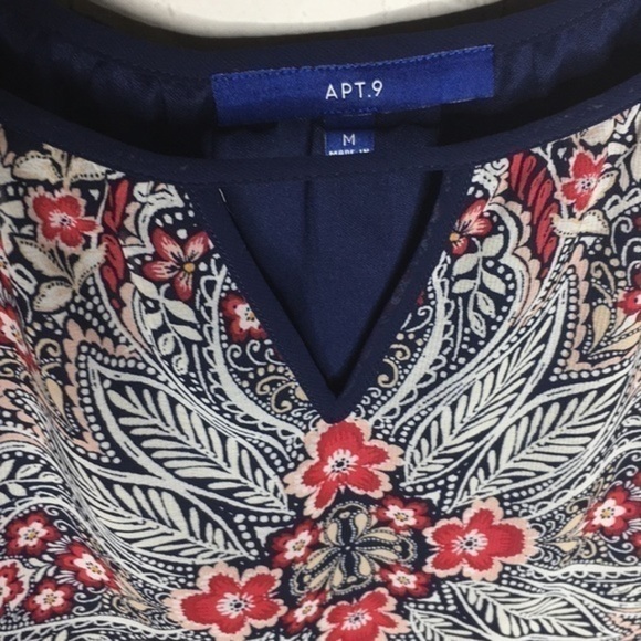 APT 9 floral boho sheer bell sleeves tunic top - Picture 3 of 9